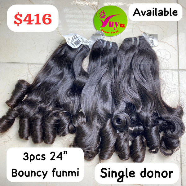 3pcs 24" bouncy funmi single donor hair