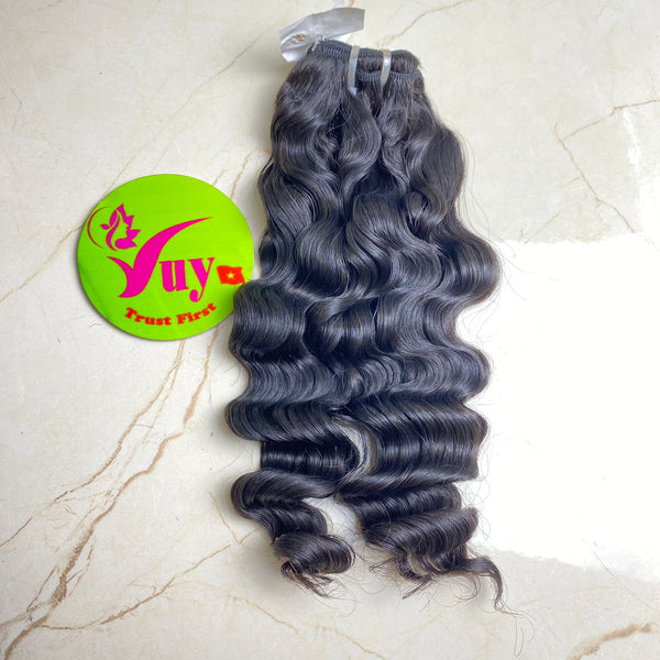 Vietnamese Loose curly double drawn raw hair bundle