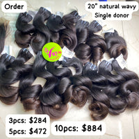 20" 3pcs Natural Wavy Single Donor