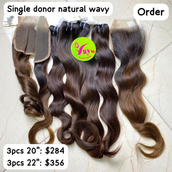 3pcs 20" Single Donor Natural Wavy
