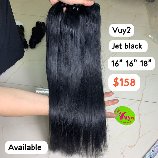 16" 16" 18" Straight Jet Black