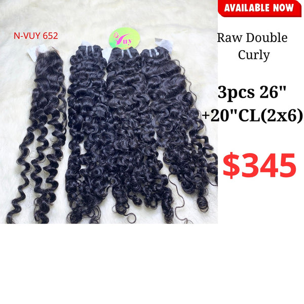 Raw Double Curly 3pcs 26