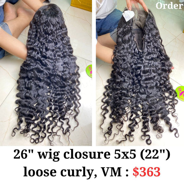 26" Wig Closure 5x5 Loose Curly VM