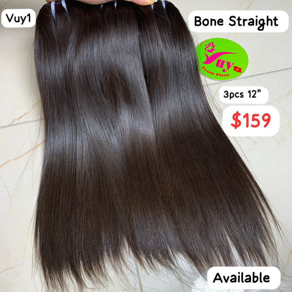 3pcs 12" Bone Straight