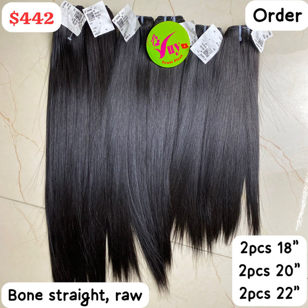 18" 20" 22" Bone Straight