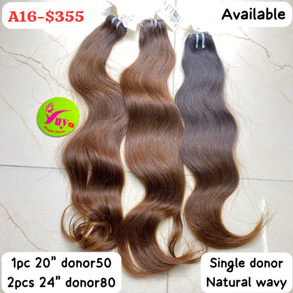 1pcs 20" Donor 50 + 2 pcs 24" Donor 80 Natural Wavy ( A16 )