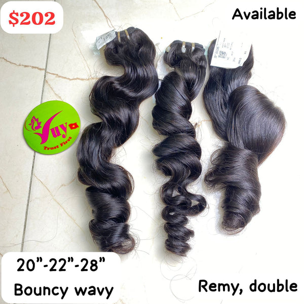 20" 22" 28" Bouncy Wavy Remy Double