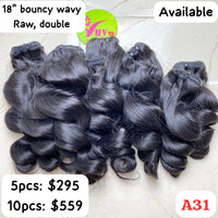 5pcs 18" Bouncy Wavy Raw Double (A31)