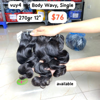 270gr 12" Body Wavy Single
