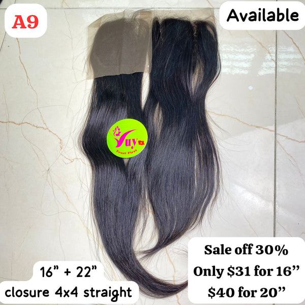 16" + 22" Closure 4x4 Straight (A9)