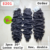 20" 3pcs Loose Wavy Raw Double