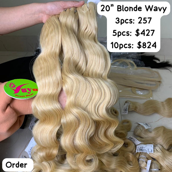 3pcs 20" Wavy Blonde
