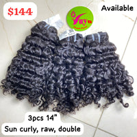 3pcs 14" Sun Curly Raw Double