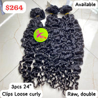 24" 3pcs Clip Loose Curly