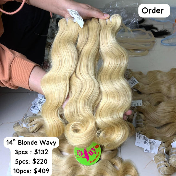 3pcs 14" Wavy Blonde