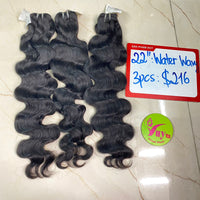 3pcs 22" Water Wavy, Double Drawn, Raw hair (C119)