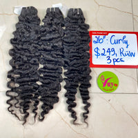 3pcs 26" Loose Curly, Double Drawn, Raw hair (C126)