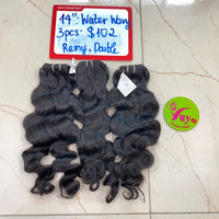 3pcs 14" Water Wavy, Double Drawn, Remy hair (C122)