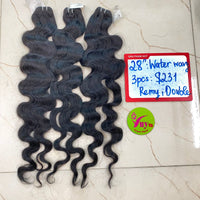 3pcs 28" Water Wavy, Double Drawn, Remy hair (C123)