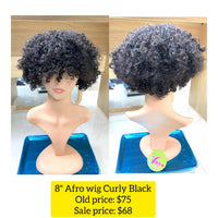 8" Afro Wig Curly Black (H14)