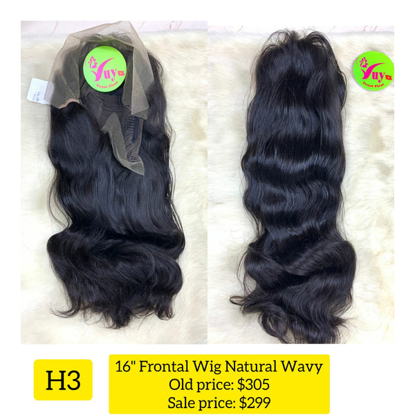 16" Frontal Wig Natural Wavy (H3)