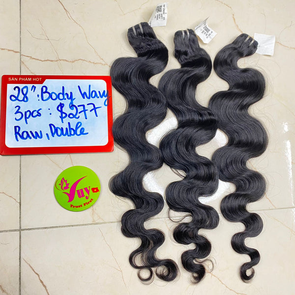 3pcs 28" Body Wavy, Double Drawn, Raw hair (C133)