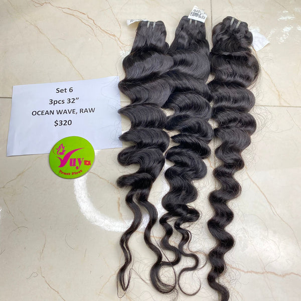 3pcs 26" Ocean Wavy, Double Drawn, Raw hair (R41)