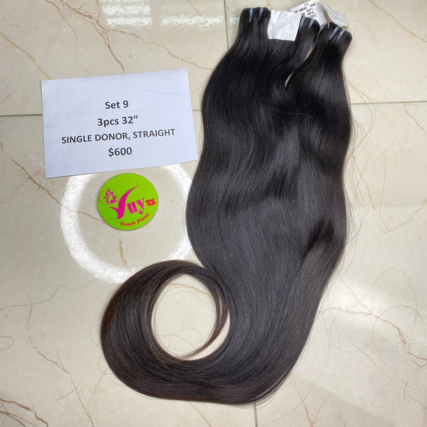 3pcs 32" Straight, Donor 80, Single Donor hair (R44)