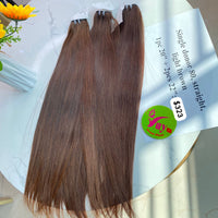 2pcs 22" and 22" Straight light Brown, Donor 80, Single Donor hair (only October)