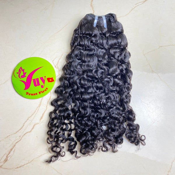 Kinky loose curly double drawn hair bundle
