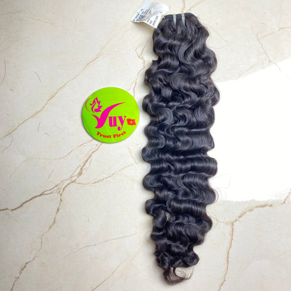 Burmese tight curly double drawn hair bundle