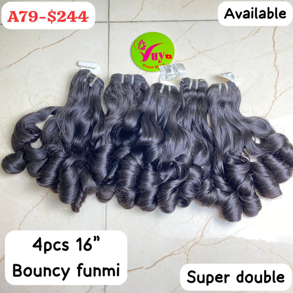 4pcs 16" Bouncy funmi super double drawn (A79)