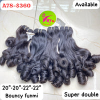 2pcs 20" and 2pcs 22"" Bouncy funmi super double drawn (A78)