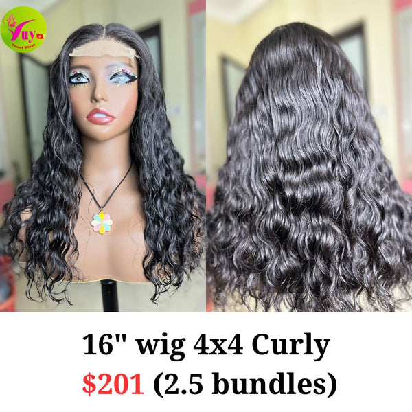 16'' Wig 4x4 Curly (2.5 bundles)