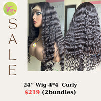 24'' Wig 4x4 Curly (2 bundles)