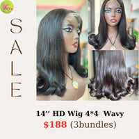 14'' HD Wig 4x4 Wavy (3 bundles)