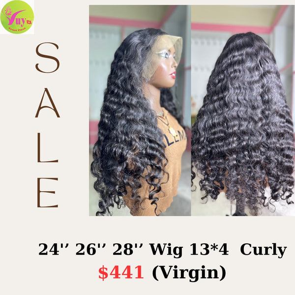 24"26"28" 13x4 frontal lace wig Curly