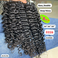 24"26"28" Deep wave double drawn raw hair