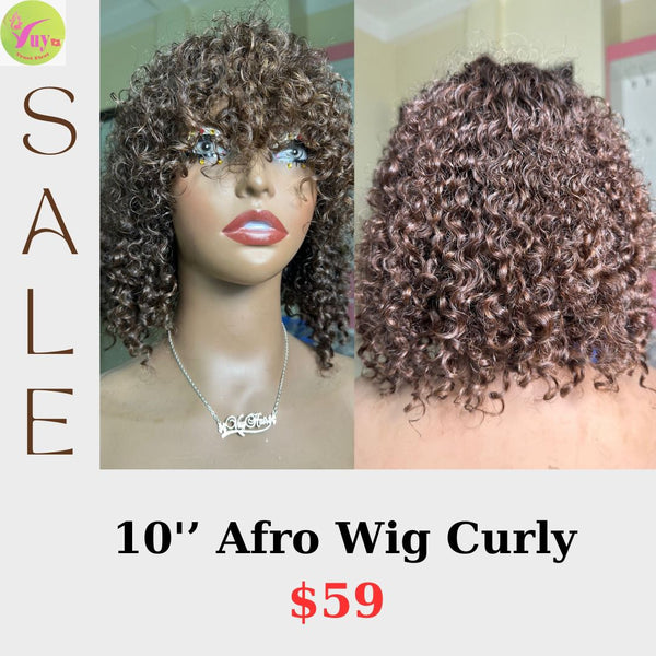 10" Afro wig curly hair