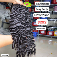 26"30"30" Sexy curly double drawn raw hair