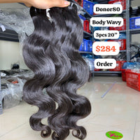 3pcs 20" Body wave Single donor hair