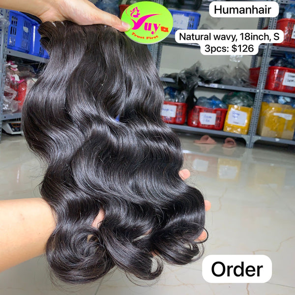 3pcs 18" Wave single drawn human hair