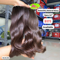 3pcs 14" Natural wave single donor 80 hair