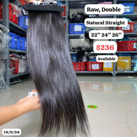 22"24"26" Straight double drawn raw hair