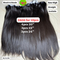 4pcs 20" 3pcs 22" 3pcs 24" Straight raw hair high quality