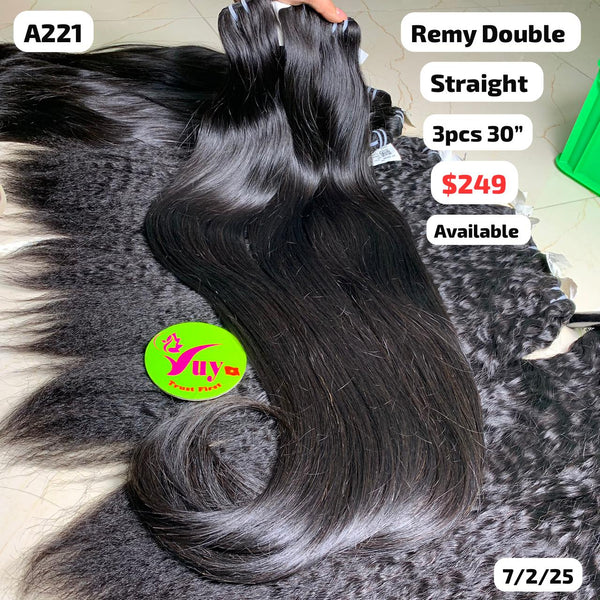 3pcs 30" Straight double drawn remy hair (A221)