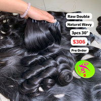 [PRE-ORDER] 3pcs 30" natural wavy double drawn raw hair