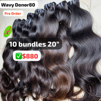 [PRE-ORDER] DEAL 10pcs 20" Natural wavy single donor hair
