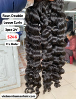 [PRE-ORDER] 3pcs 24" Loose curly double drawn raw hair