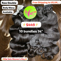 Deal 10pcs 14" Body wavy double drawn raw hair